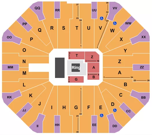 seating chart for Don Haskins Center - AEW - eventticketscenter.com