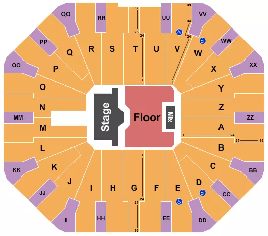 seating chart for Don Haskins Center - Aventura - eventticketscenter.com