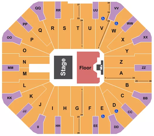 seating chart for Don Haskins Center - Chayanne - eventticketscenter.com