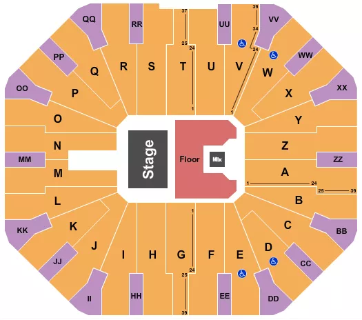 seating chart for Don Haskins Center - Endstage 4 - eventticketscenter.com