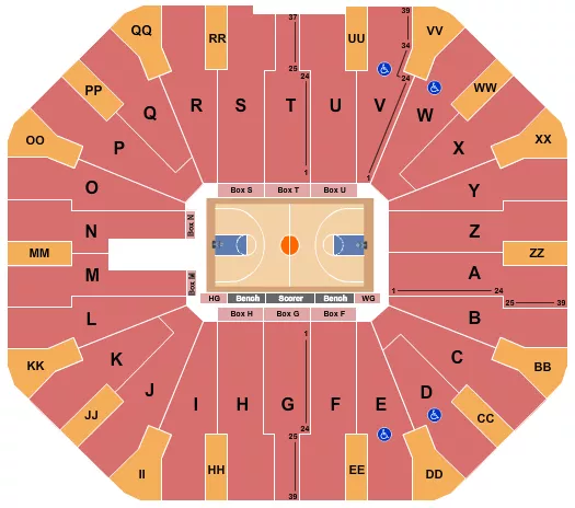 seating chart for Don Haskins Center - Basketball - Globetrotters - eventticketscenter.com