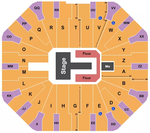 seating chart for Don Haskins Center - J Balvin - eventticketscenter.com