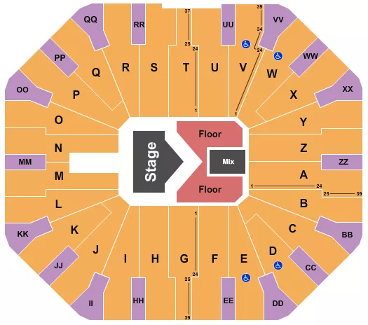 seating chart for Don Haskins Center - Jelly Roll - eventticketscenter.com