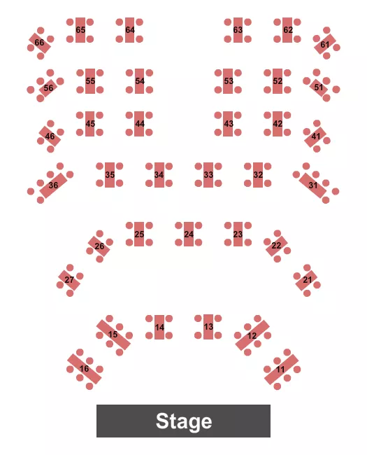 seating chart for Don Steele Theater at The Historic Santa Fe Depot - Endstage Tables - eventticketscenter.com