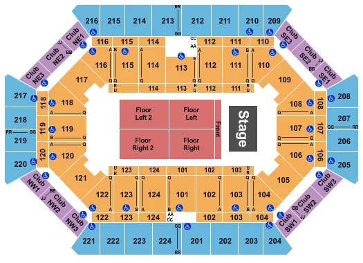 seating chart for Donald L. Tucker Civic Center - Endstage 4 - eventticketscenter.com