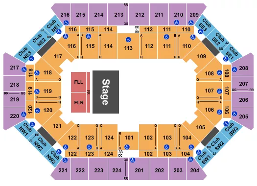 seating chart for Donald L. Tucker Civic Center - Half House Concert 2 - eventticketscenter.com