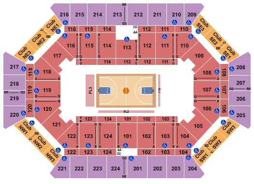 seating chart for Donald L. Tucker Civic Center - Harlem Globetrotters - eventticketscenter.com