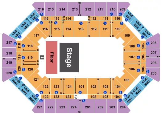 seating chart for Donald L. Tucker Civic Center - Quarter House - eventticketscenter.com