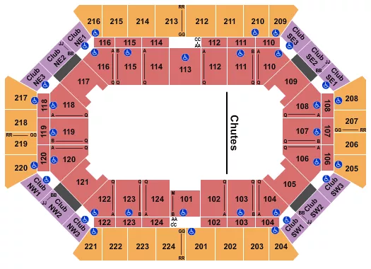 seating chart for Donald L. Tucker Civic Center - Rodeo - eventticketscenter.com