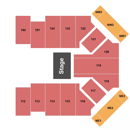 seating chart for Donald L. Tucker Civic Center - Endstage Half House 2 - eventticketscenter.com