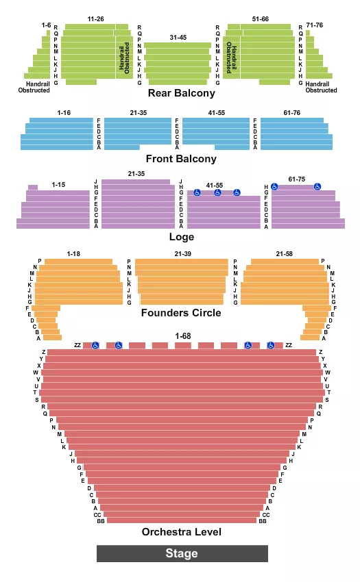 seating chart for Dorothy Chandler Pavilion - Endstage - eventticketscenter.com