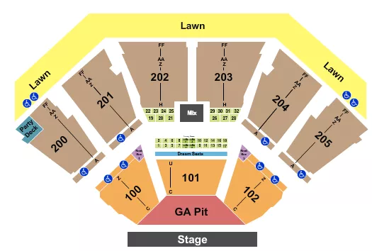 seating chart for Dos Equis Pavilion - Endstage GA Pit - Row C - eventticketscenter.com