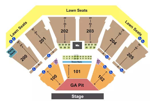 seating chart for Dos Equis Pavilion - Endstage GA Pit - eventticketscenter.com