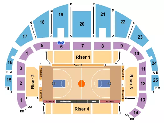 seating chart for Dothan Civic Center - Basketball Globetrotters - eventticketscenter.com