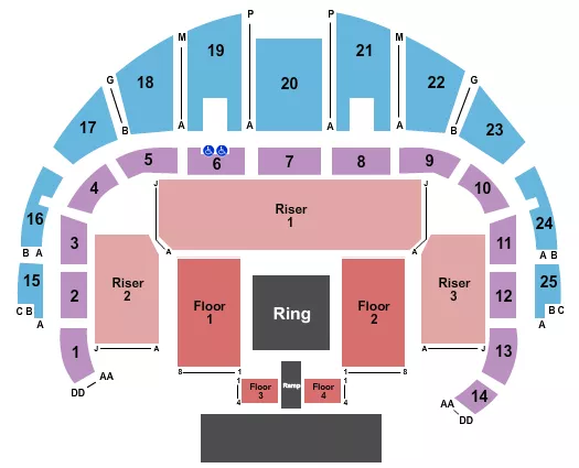 seating chart for Dothan Civic Center - NWA Wrestling - eventticketscenter.com