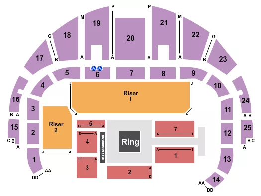 seating chart for Dothan Civic Center - TNA Wrestling - eventticketscenter.com