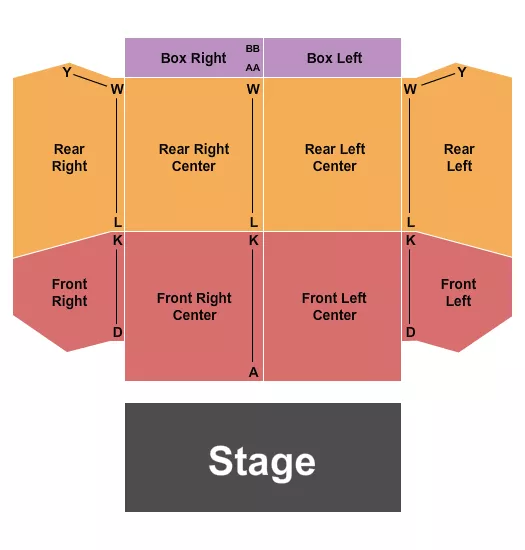 seating chart for DoubleTree by Hilton - Reading - Endstage w/VIP Box L-R - eventticketscenter.com