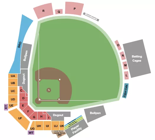seating chart for Doug Kingsmore Stadium - Baseball - eventticketscenter.com
