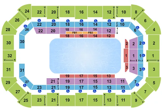 seating chart for Dow Arena At Dow Event Center - Disney On Ice - eventticketscenter.com