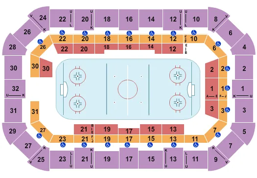 seating chart for Dow Arena At Dow Event Center - Hockey - eventticketscenter.com