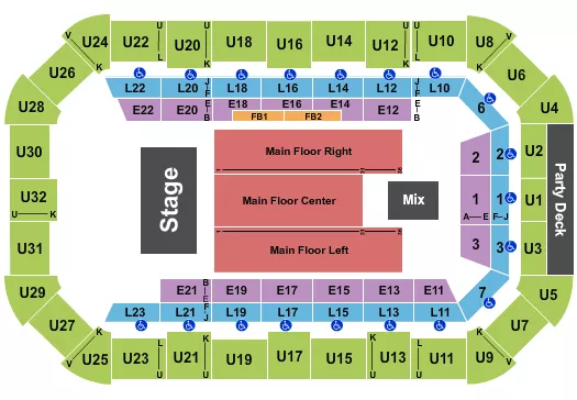 seating chart for Dow Arena At Dow Event Center - Endstage 4 - eventticketscenter.com