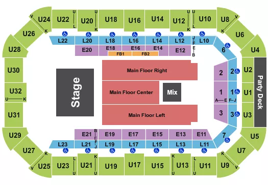 seating chart for Dow Arena At Dow Event Center - Endstage 2 - eventticketscenter.com