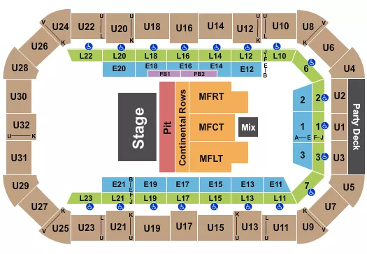seating chart for Dow Arena At Dow Event Center - Endstage Small Pit - eventticketscenter.com