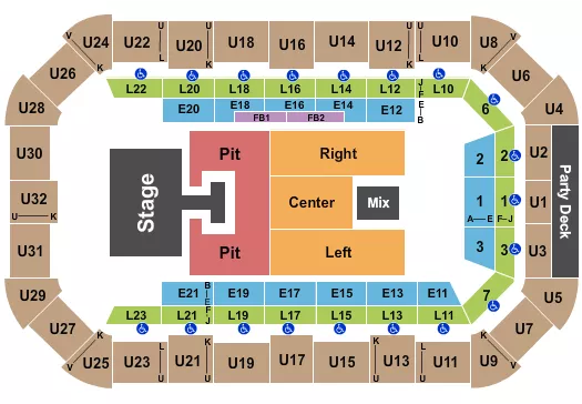 seating chart for Dow Arena At Dow Event Center - Jordan Davis - eventticketscenter.com