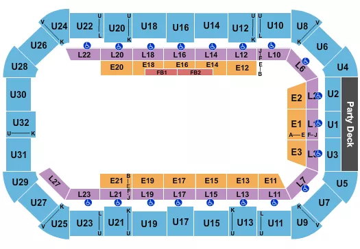 seating chart for Dow Arena At Dow Event Center - Open Floor 3 - eventticketscenter.com