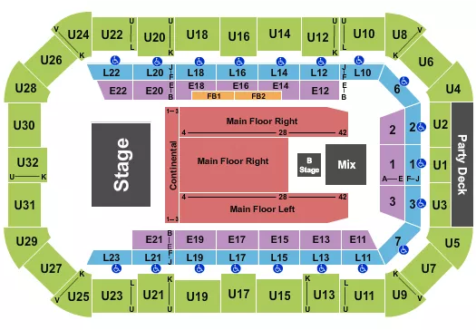 seating chart for Wendler Arena At Dow Event Center - Third Day - eventticketscenter.com