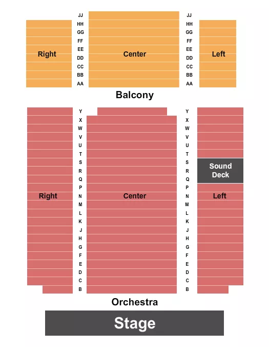seating chart for Dowd Center Theatre - Endstage - eventticketscenter.com
