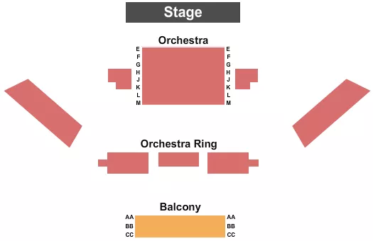 seating chart for Downtown Theatre - TX - Endstage - eventticketscenter.com