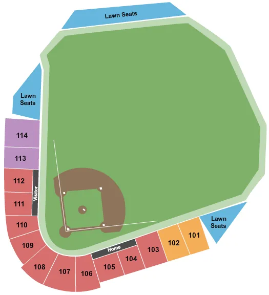 seating chart for Dozer Park - Baseball - eventticketscenter.com