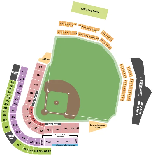 seating chart for Dudy Noble Field - Baseball - eventticketscenter.com