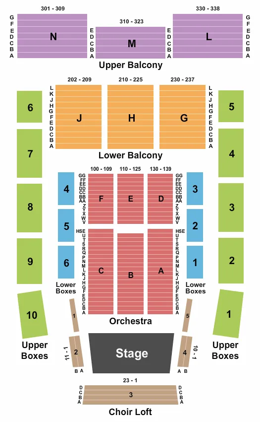 seating chart for Meymandi Concert Hall At Martin Marietta Center for the Performing Arts - End Stage - eventticketscenter.com