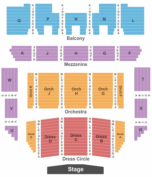 seating chart for Raleigh Memorial Auditorium At Martin Marietta Center for the Performing Arts - End Stage - eventticketscenter.com