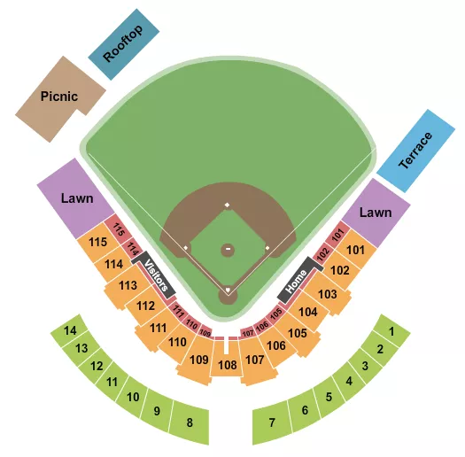seating chart for Duly Health and Care Field - Baseball 2019 - eventticketscenter.com