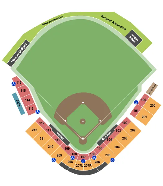 seating chart for TD Ballpark - Baseball - eventticketscenter.com