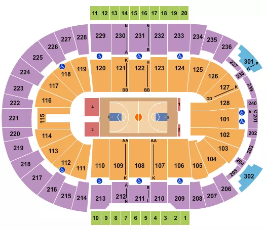 seating chart for Amica Mutual Pavilion - Harlem Globetrotters - eventticketscenter.com