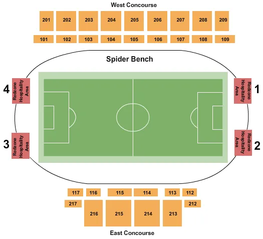 seating chart for E. Claiborne Robins Stadium - Football - eventticketscenter.com