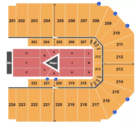 seating chart for EJ Nutter Center - Center Stage - eventticketscenter.com