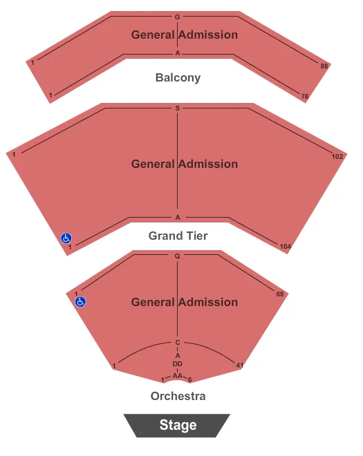 seating chart for E.J. Thomas Hall - Endstage - General Admission - eventticketscenter.com
