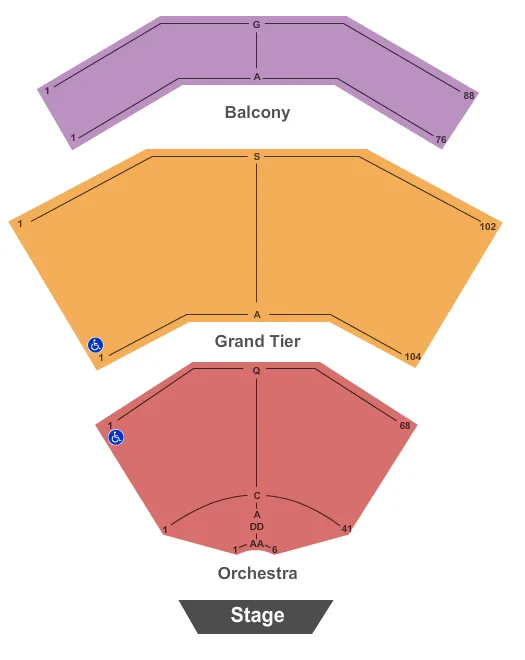 seating chart for E.J. Thomas Hall - End Stage - eventticketscenter.com