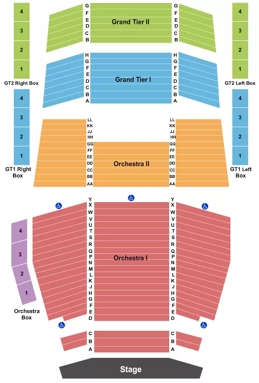 seating chart for EKU Center For The Arts - Endstage Boxes - eventticketscenter.com