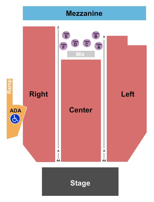 seating chart for EPIC Event Center - Floor Table/Mezz - eventticketscenter.com