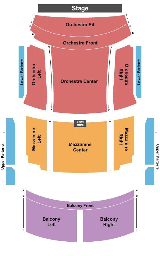 seating chart for ETSU Martin Center - End Stage - eventticketscenter.com