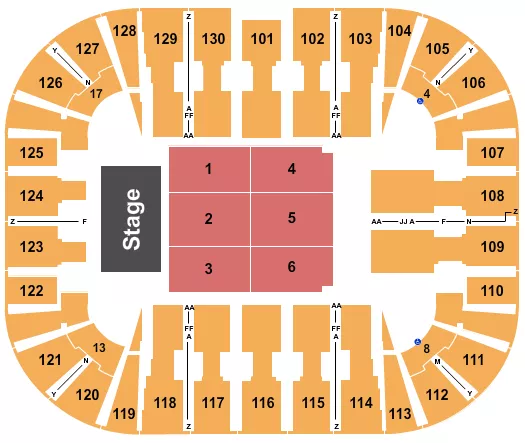 seating chart for EagleBank Arena - Endstage 2 - eventticketscenter.com