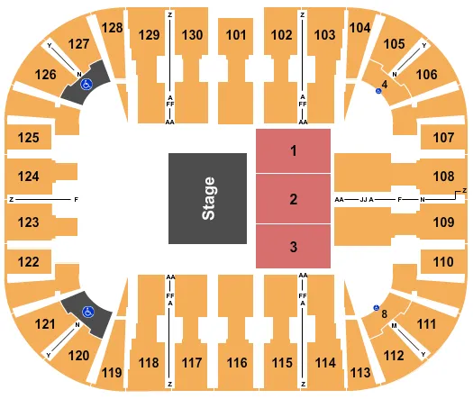 seating chart for EagleBank Arena - Half House 2 - eventticketscenter.com