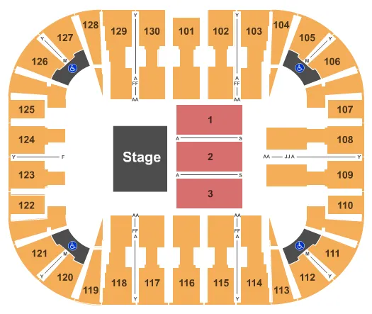seating chart for EagleBank Arena - Half House - eventticketscenter.com