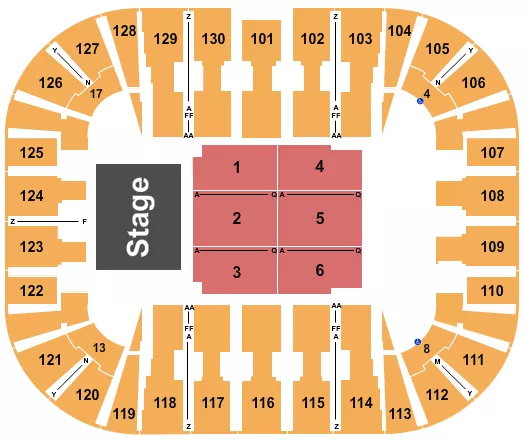 seating chart for EagleBank Arena - Myke Towers - eventticketscenter.com